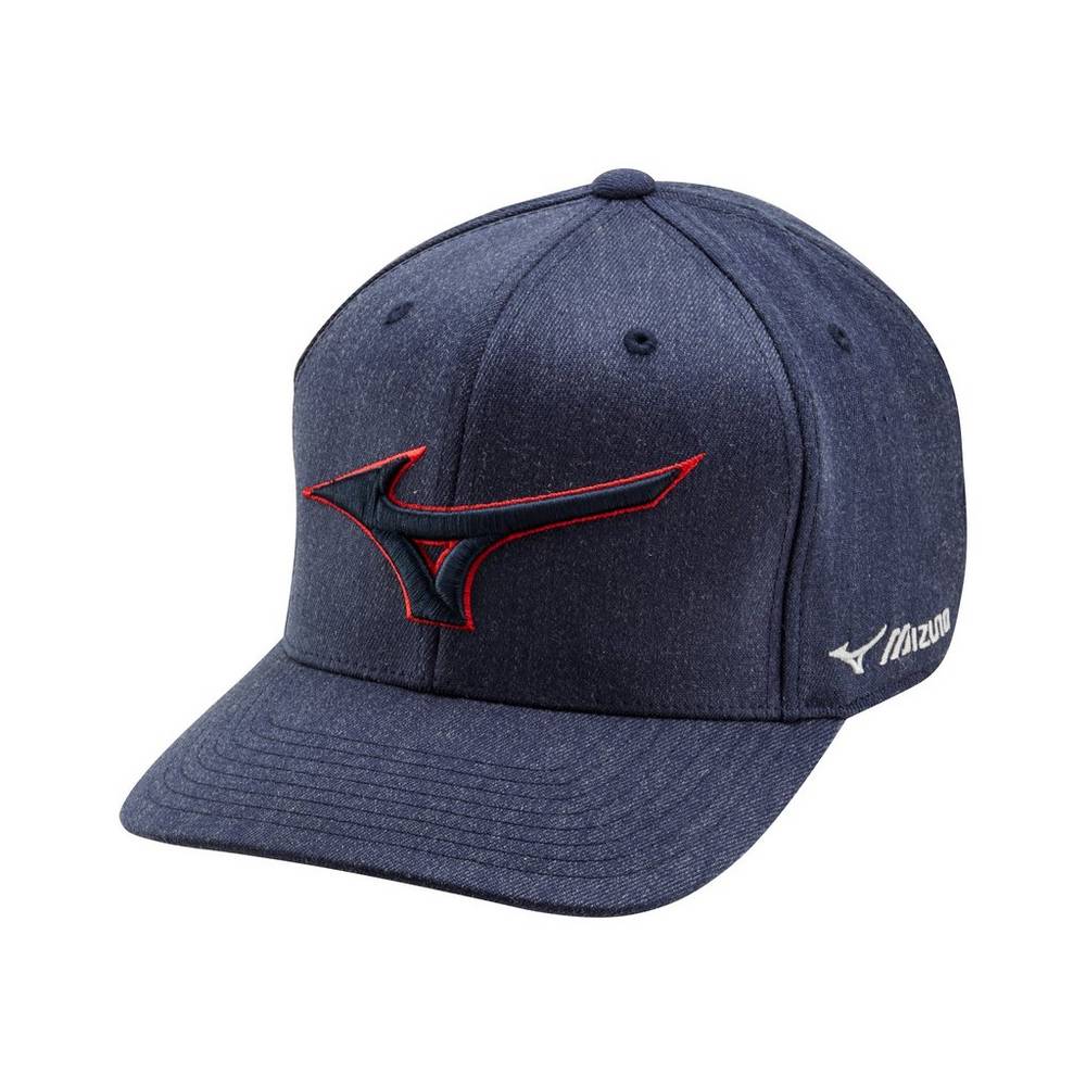 Mizuno Men's Diamond Snapback Baseball Hat Navy/Red (370278-NKW)